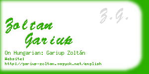 zoltan gariup business card